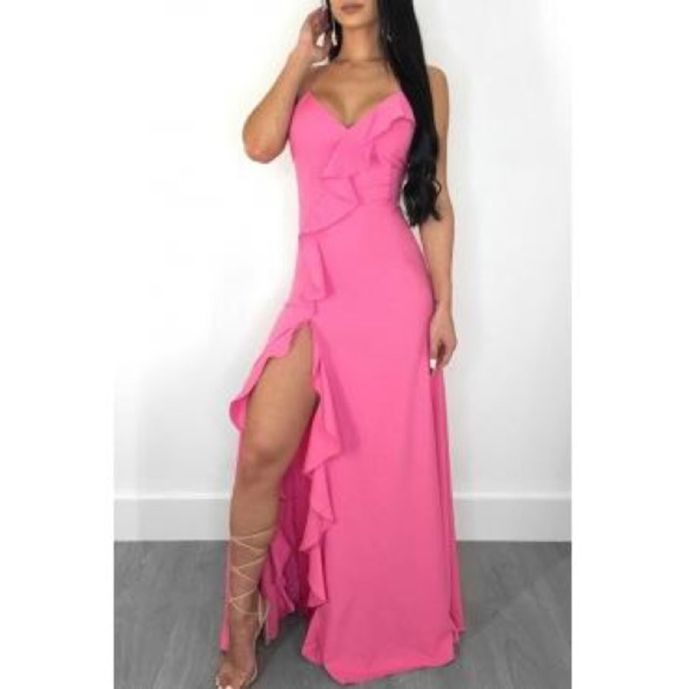 Pink long dress New!!